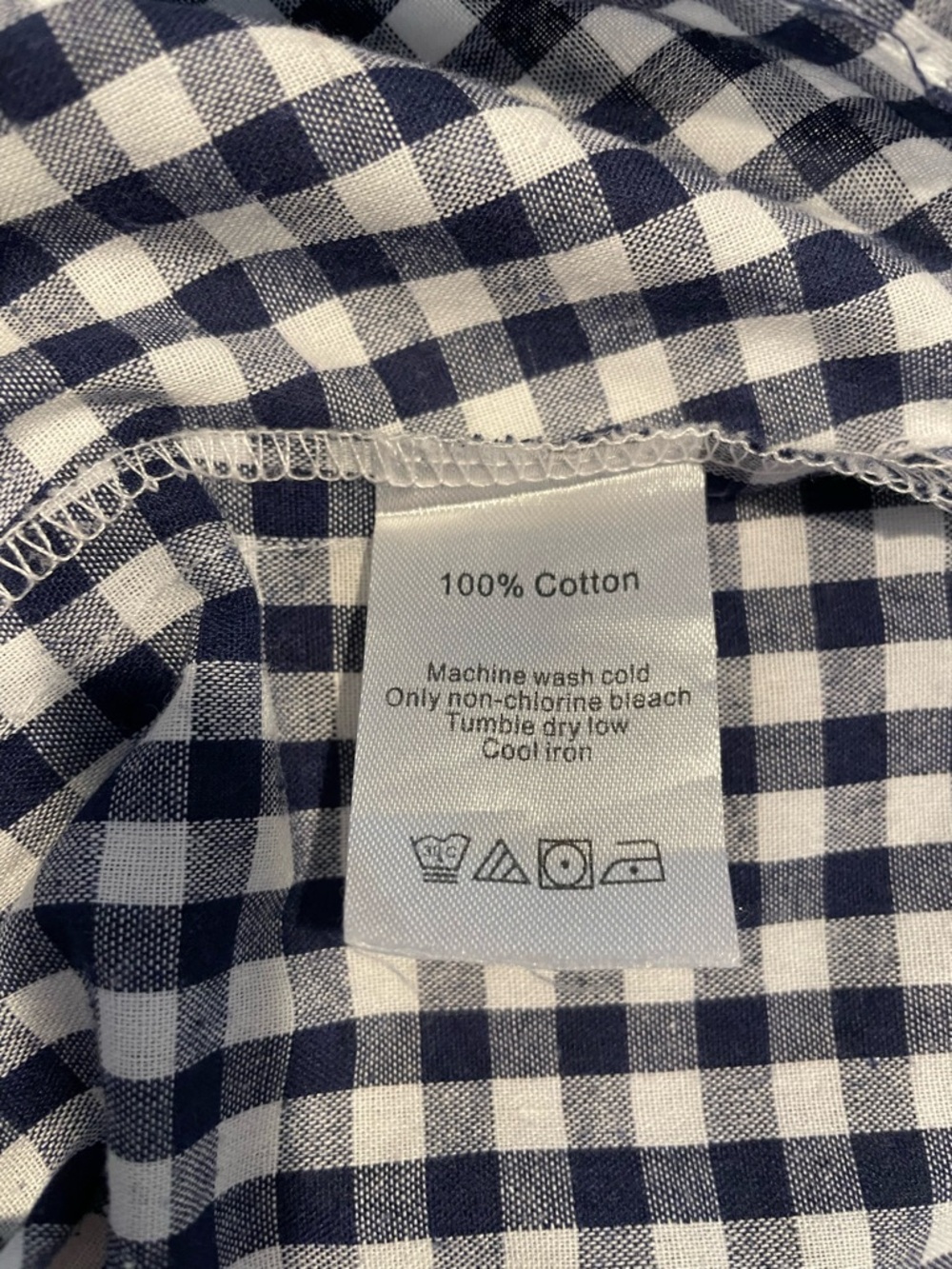 Gingham Popover Shirt with Pink Trim - Picture 8 of 8